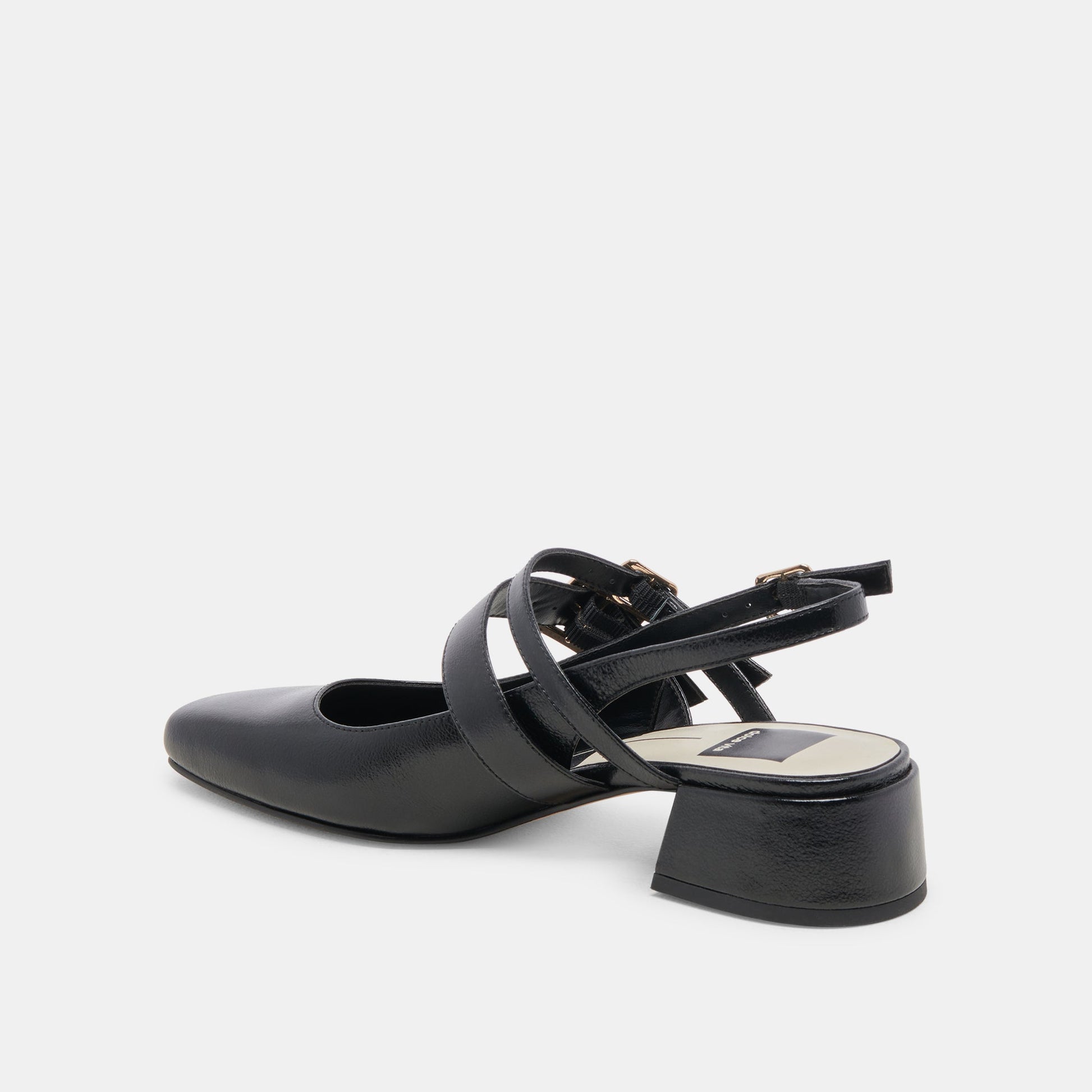 PATZY HEELS MIDNIGHT CRINKLE PATENT LEATHER - Dolce Vita