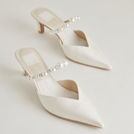 Kanika Pearl Mid Vanilla Pearl Heels - Dolce Vita