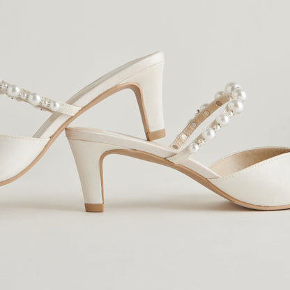 Kanika Pearl Mid Vanilla Pearl Heels - Dolce Vita