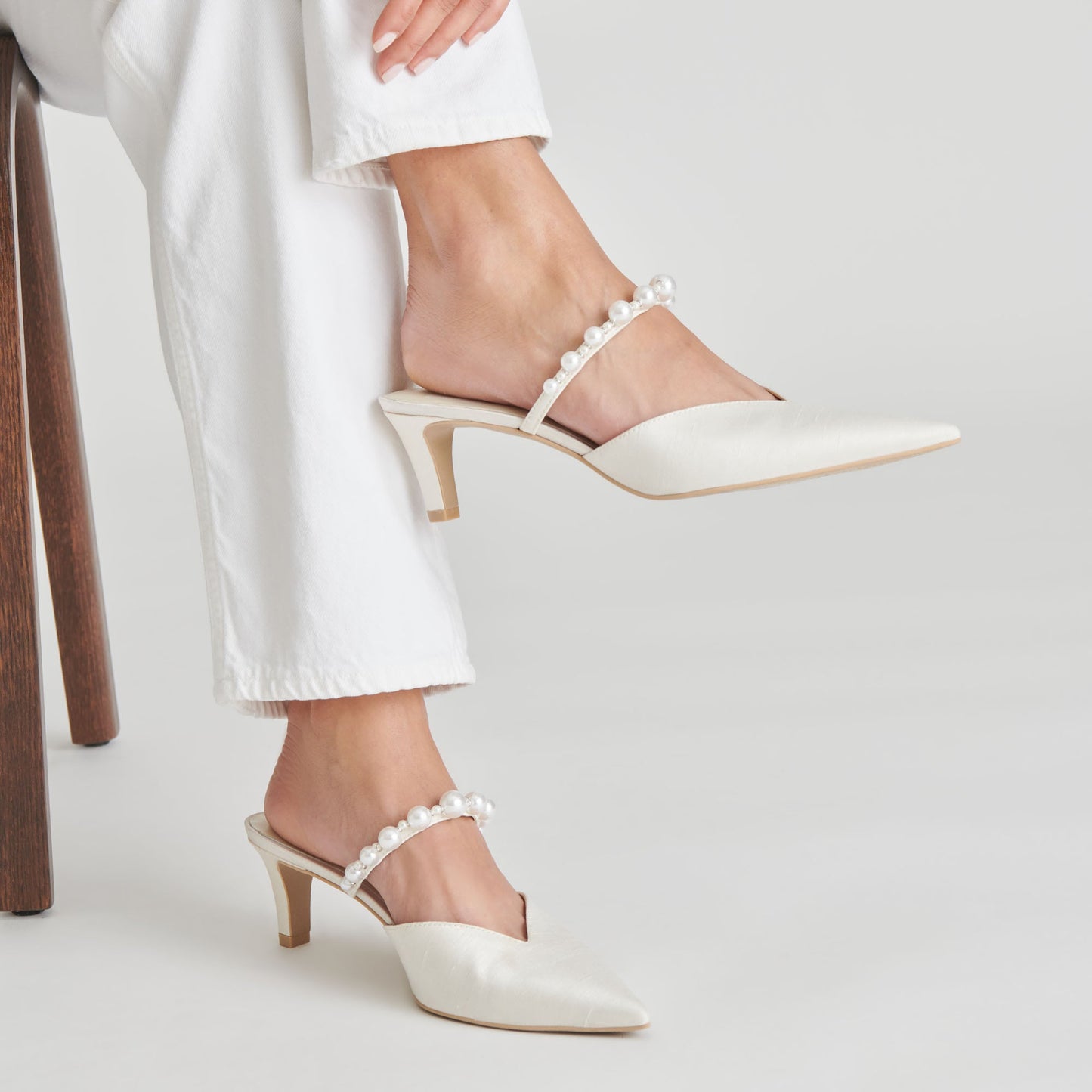 Kanika Pearl Mid Vanilla Pearl Heels - Dolce Vita