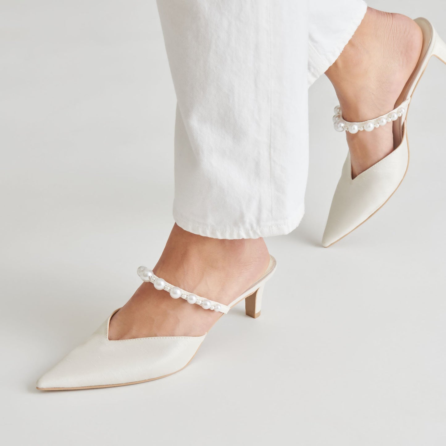 Kanika Pearl Mid Vanilla Pearl Heels - Dolce Vita