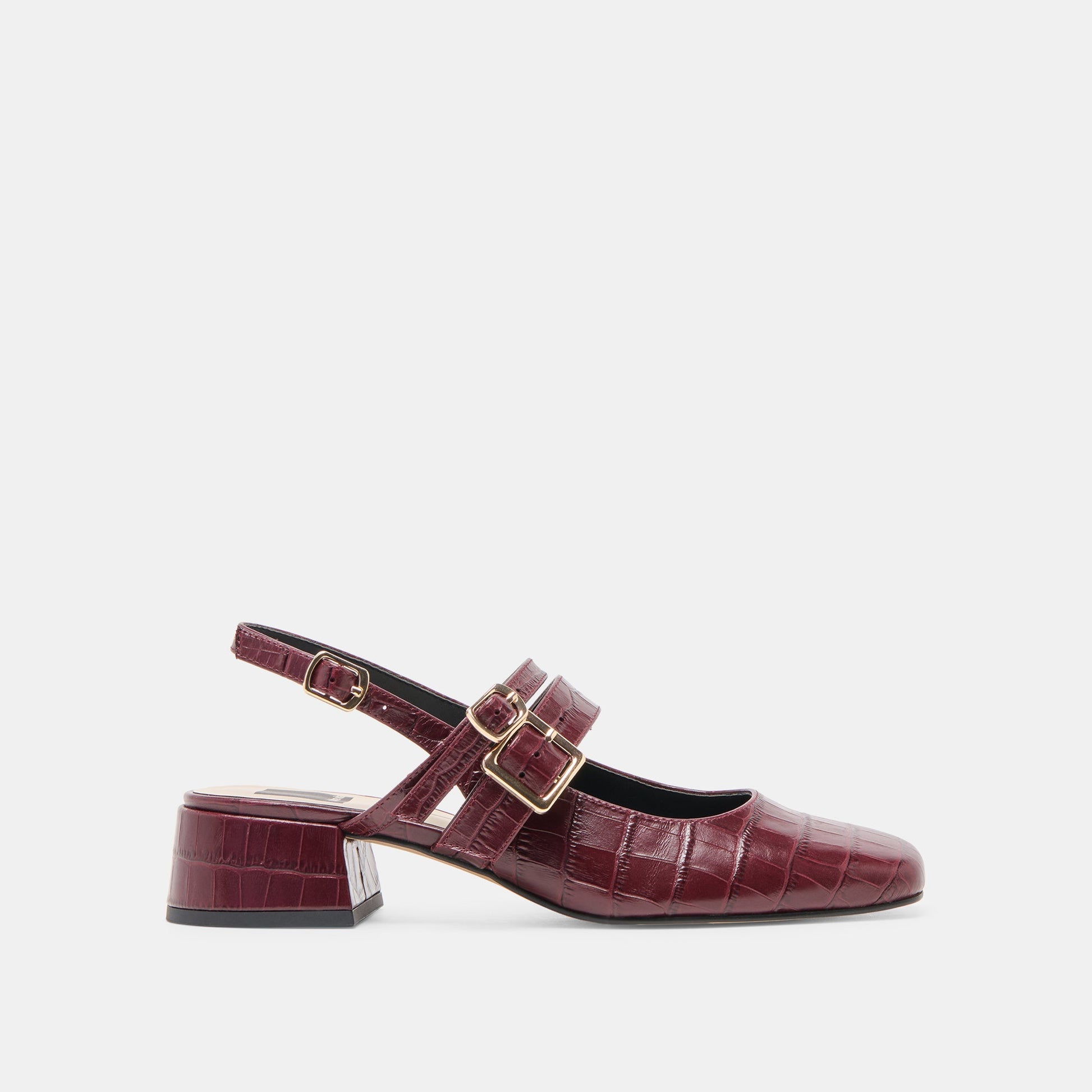 Patzy Oxblood Embossed Leather Heels - Dolce Vita