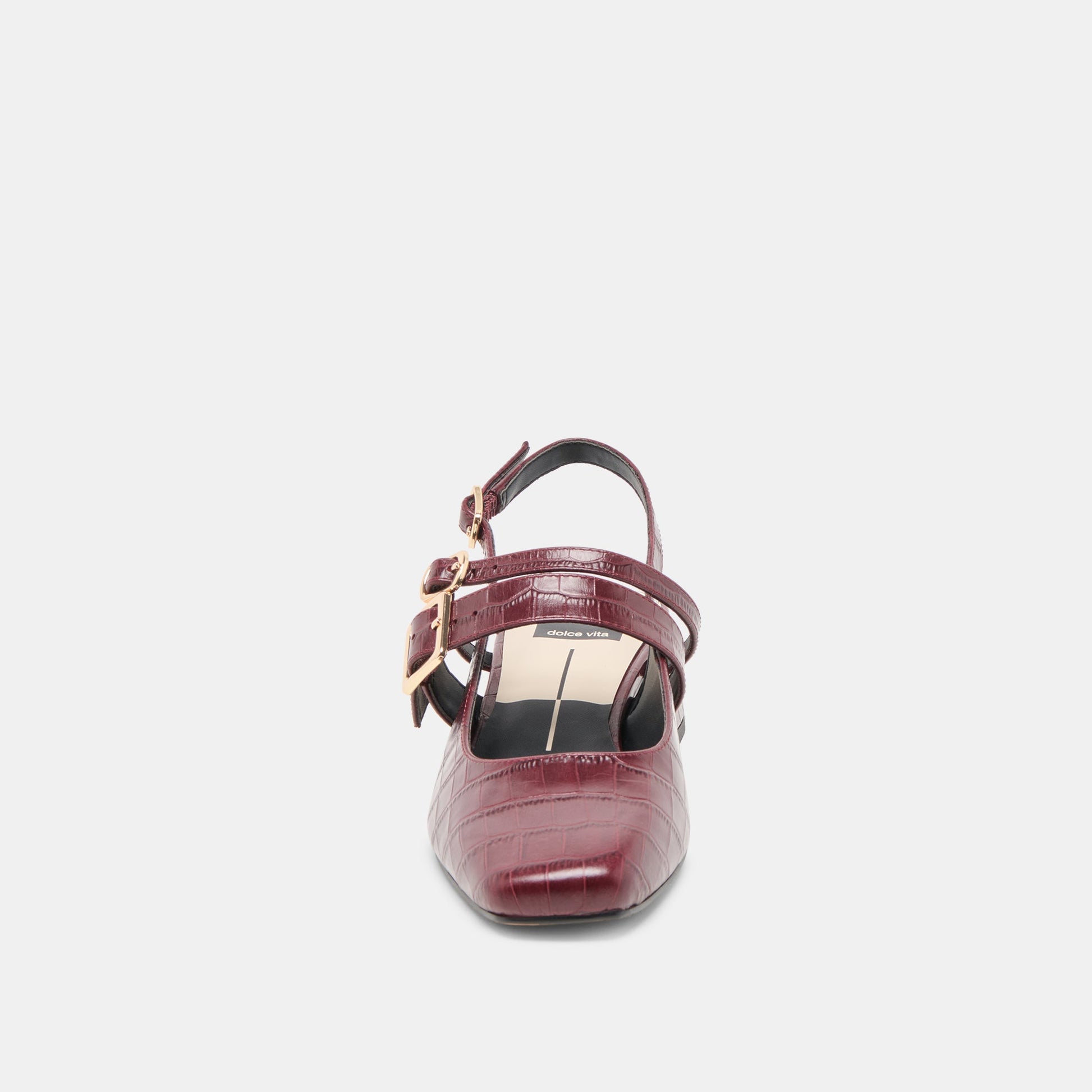 Patzy Oxblood Embossed Leather Heels - Dolce Vita