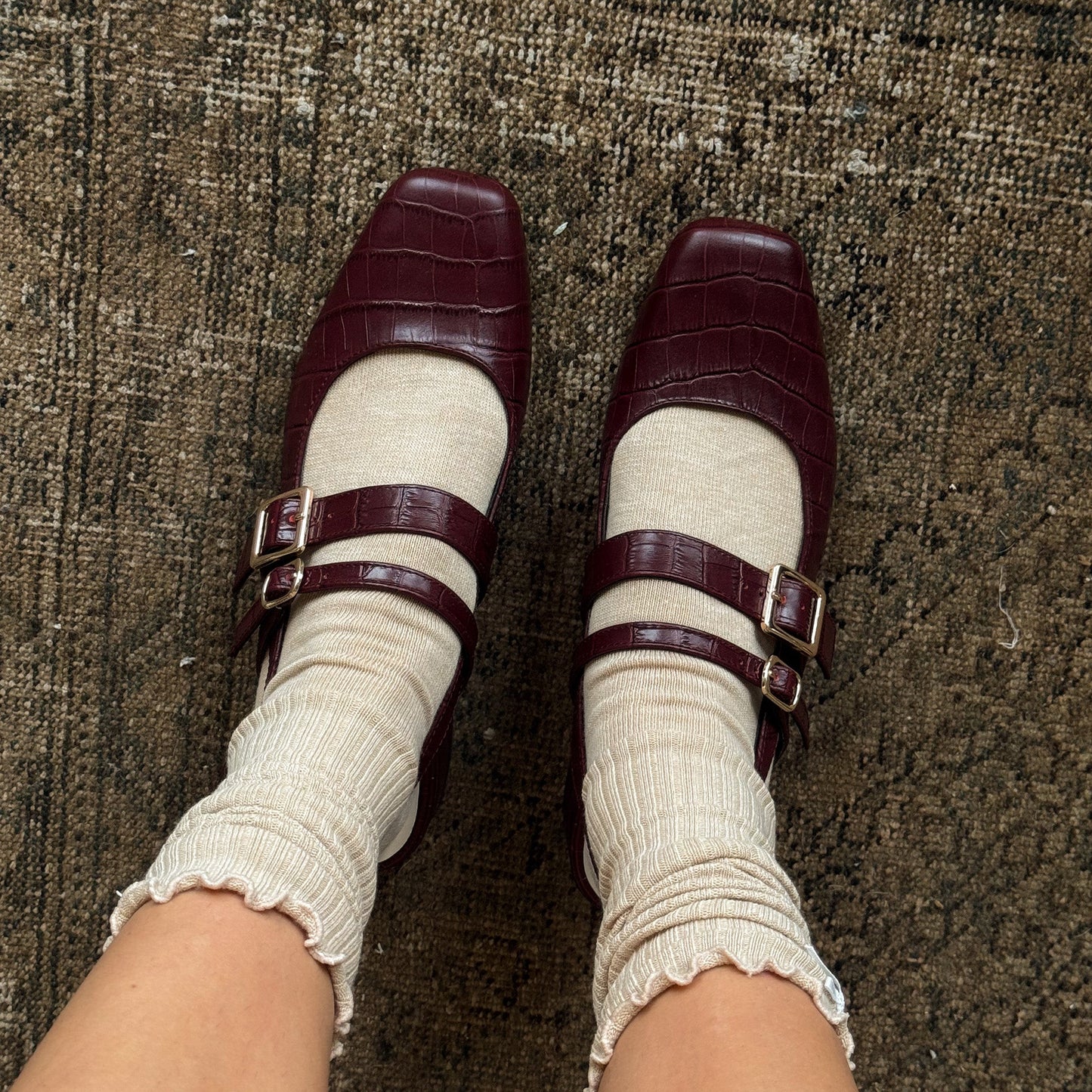Patzy Oxblood Embossed Leather Heels - Dolce Vita