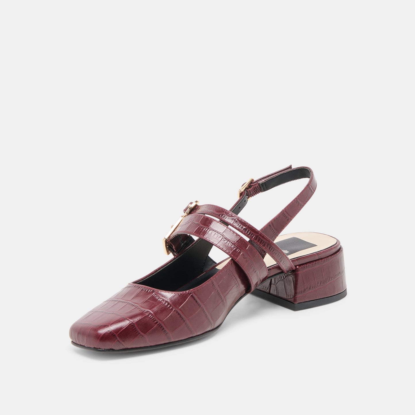 Patzy Oxblood Embossed Leather Heels - Dolce Vita