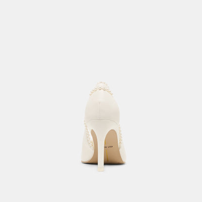 Kelson Pearl True White Leather Heels - Dolce Vita