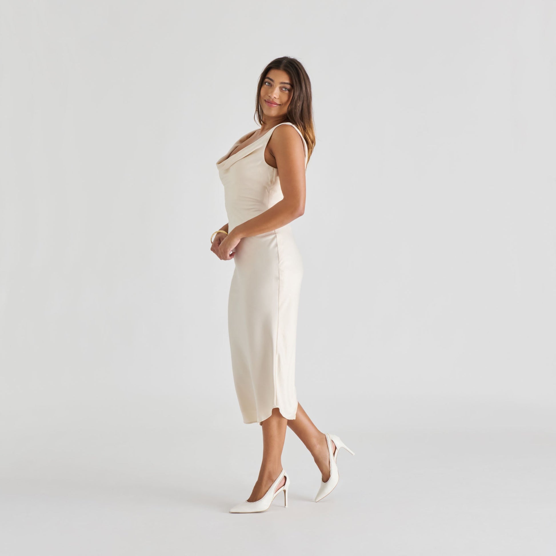 Kelson Pearl True White Leather Heels - Dolce Vita