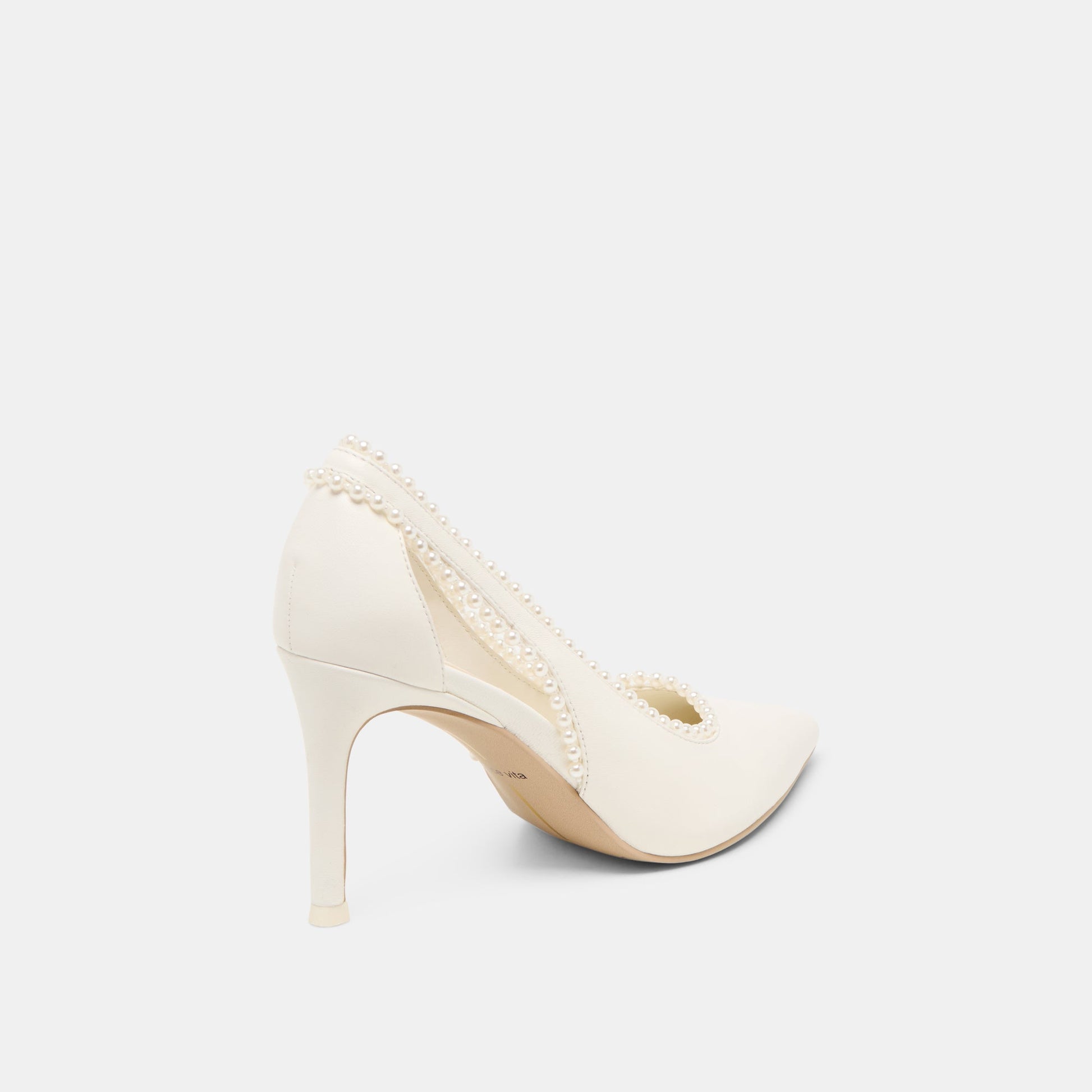Kelson Pearl True White Leather Heels - Dolce Vita