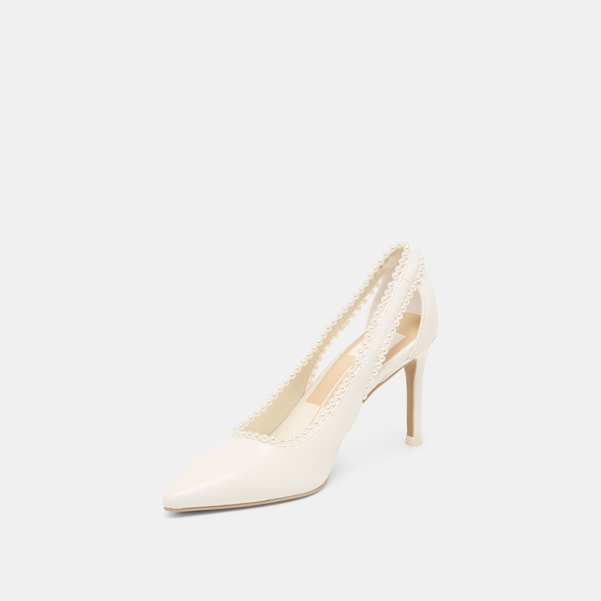 Kelson Pearl True White Leather Heels - Dolce Vita