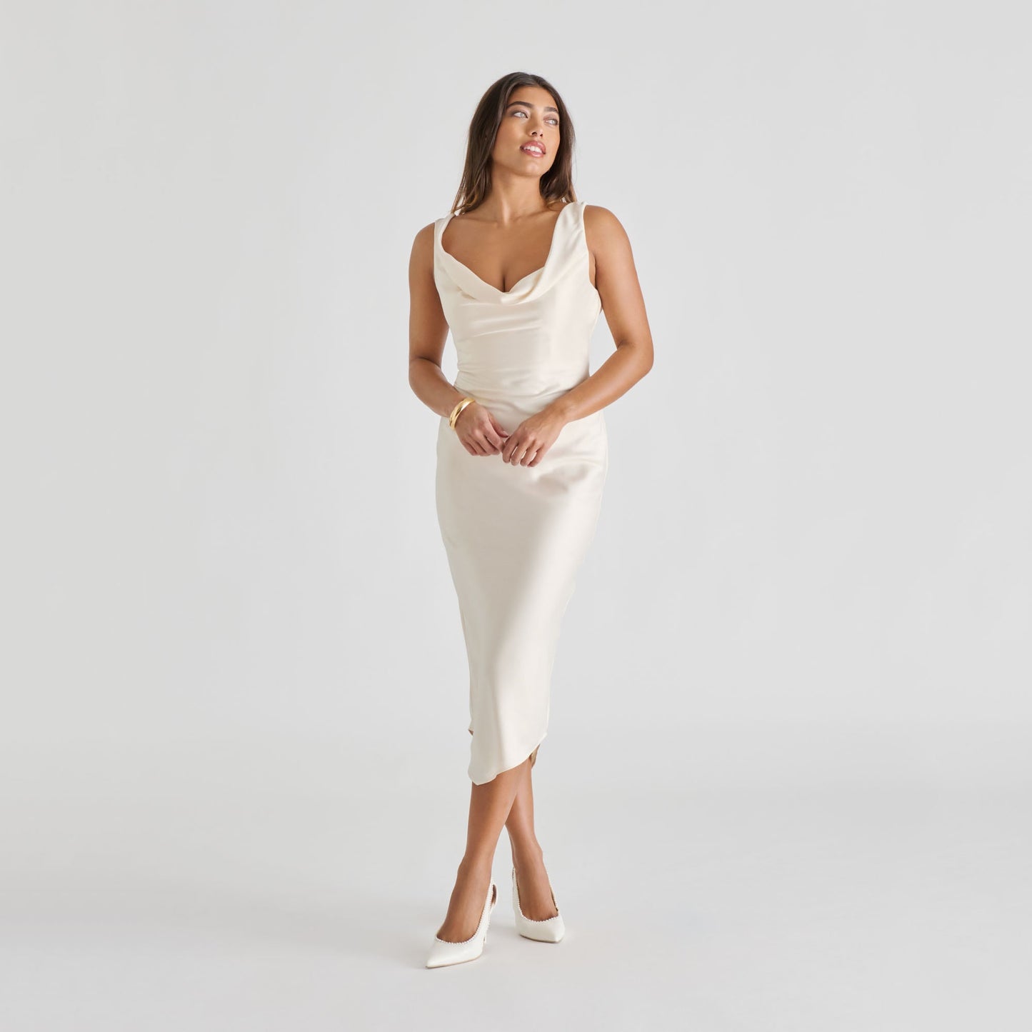 Kelson Pearl True White Leather Heels - Dolce Vita