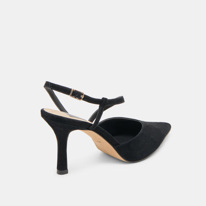 Kamra Onyx Suede Heels - Dolce Vita