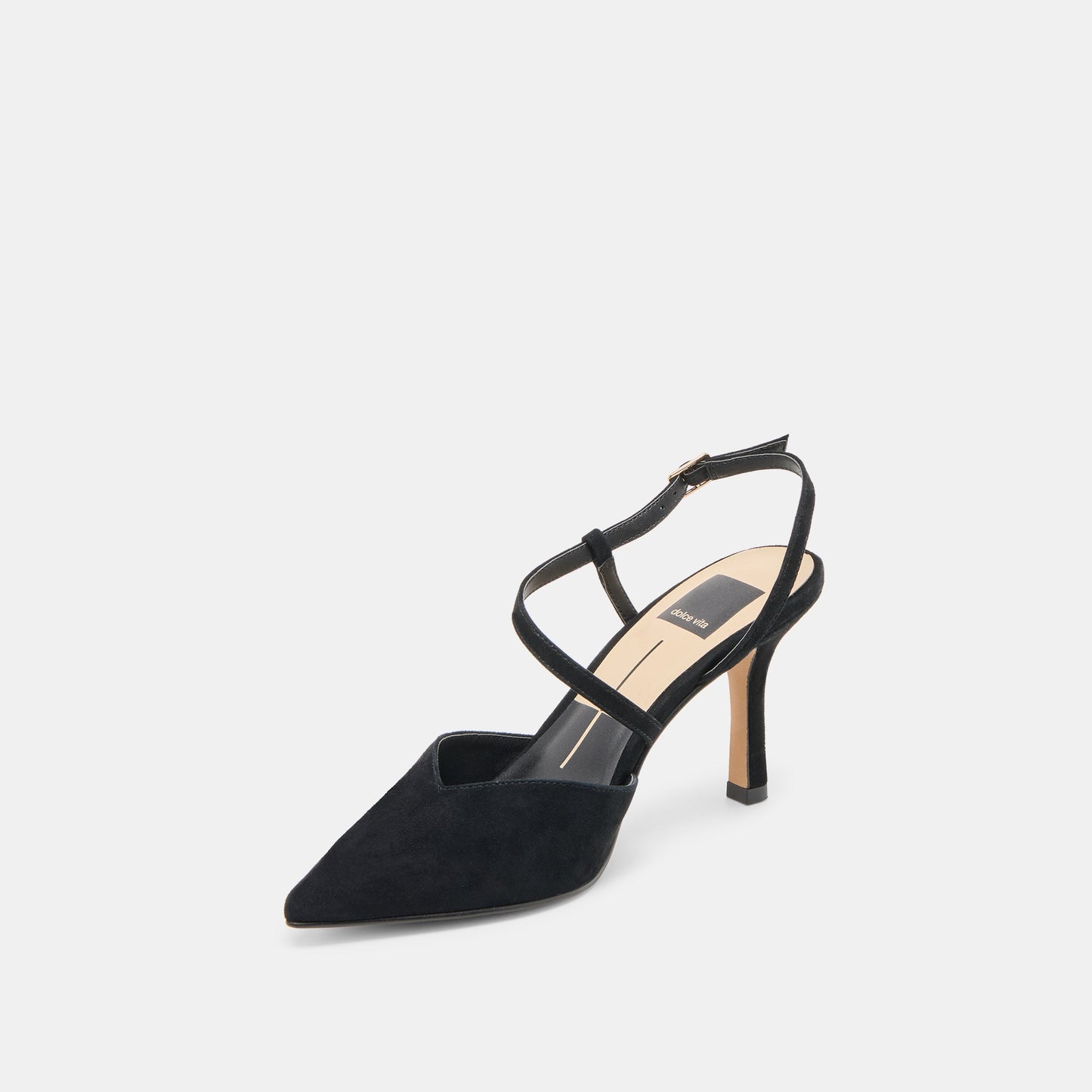 Kamra Onyx Suede Heels - Dolce Vita