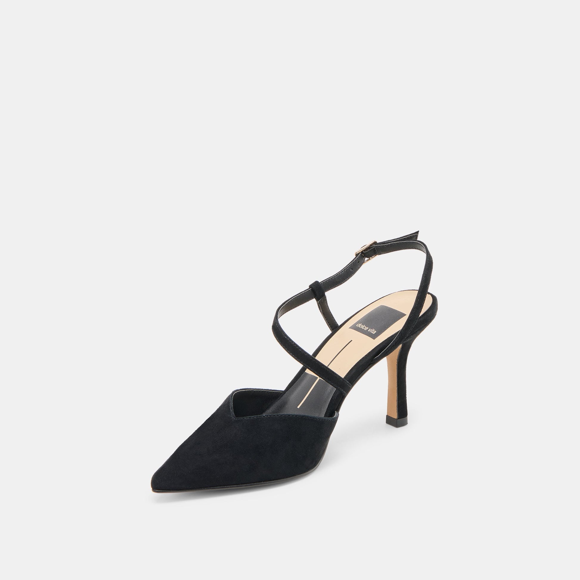 Kamra Onyx Suede Heels - Dolce Vita
