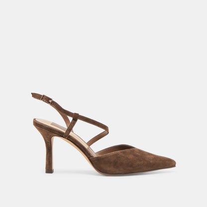 Kamra Dk Brown Suede Heels - Dolce Vita