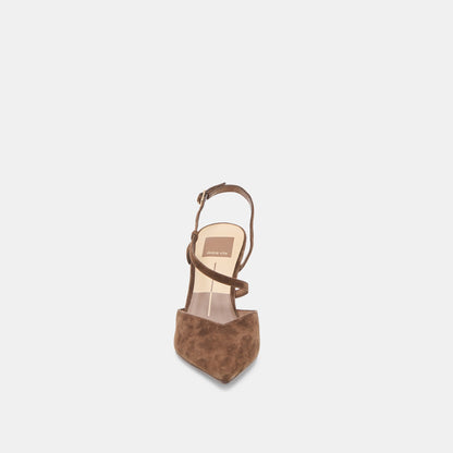 Kamra Dk Brown Suede Heels - Dolce Vita