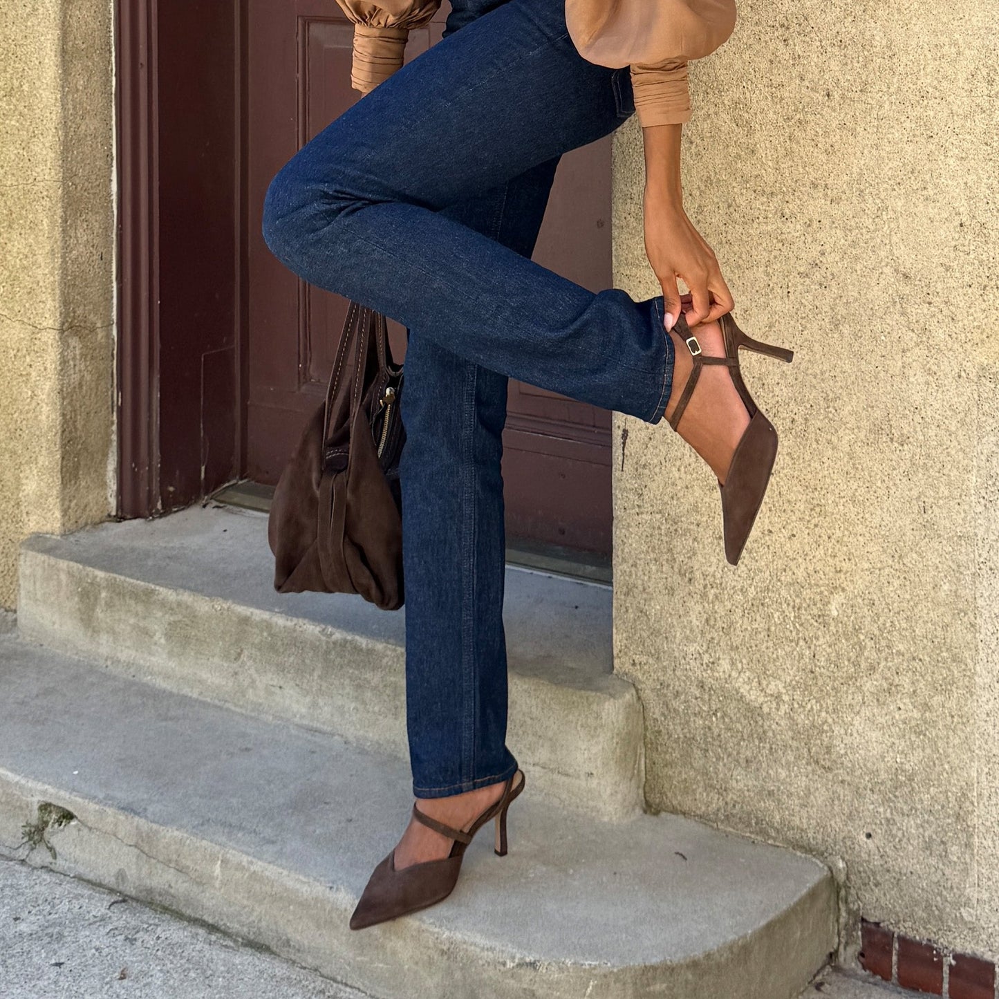 Kamra Dk Brown Suede Heels - Dolce Vita