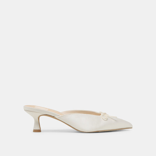 Cleo Off White Satin Heels - Dolce Vita