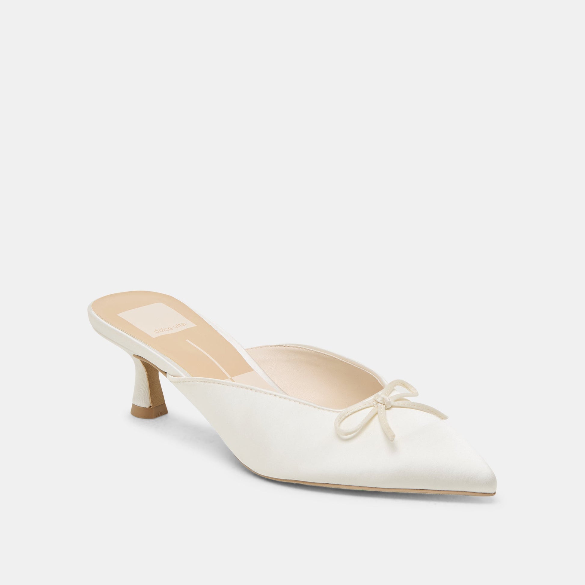 Cleo Off White Satin Heels - Dolce Vita