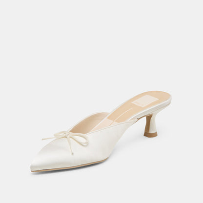 Cleo Off White Satin Heels - Dolce Vita