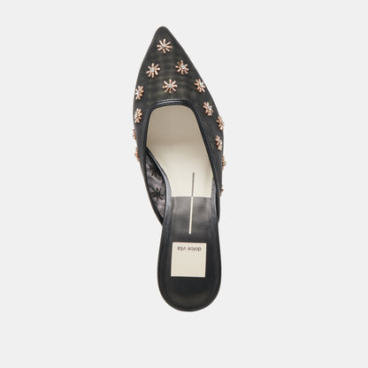 CLARA HEELS BLACK MESH - Dolce Vita