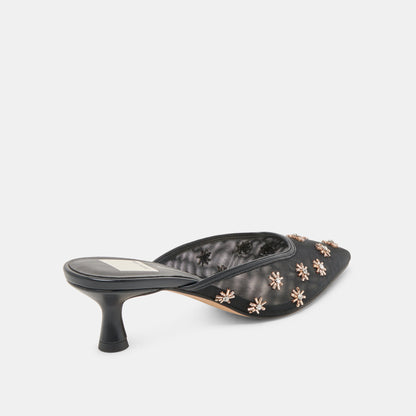 CLARA HEELS BLACK MESH - Dolce Vita