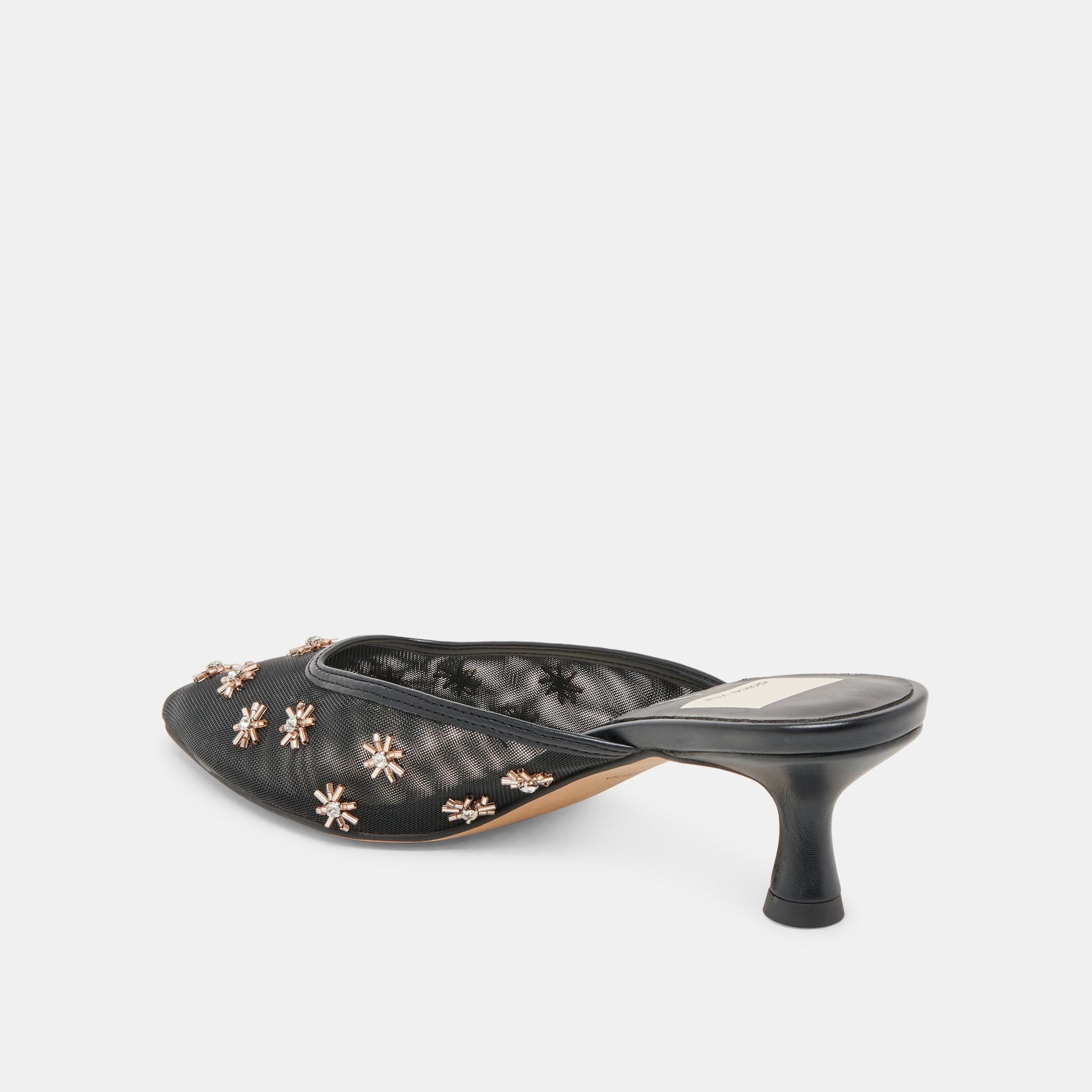 CLARA HEELS BLACK MESH - Dolce Vita