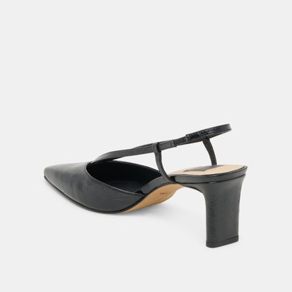 Ginay Black Leather Heels - Dolce Vita