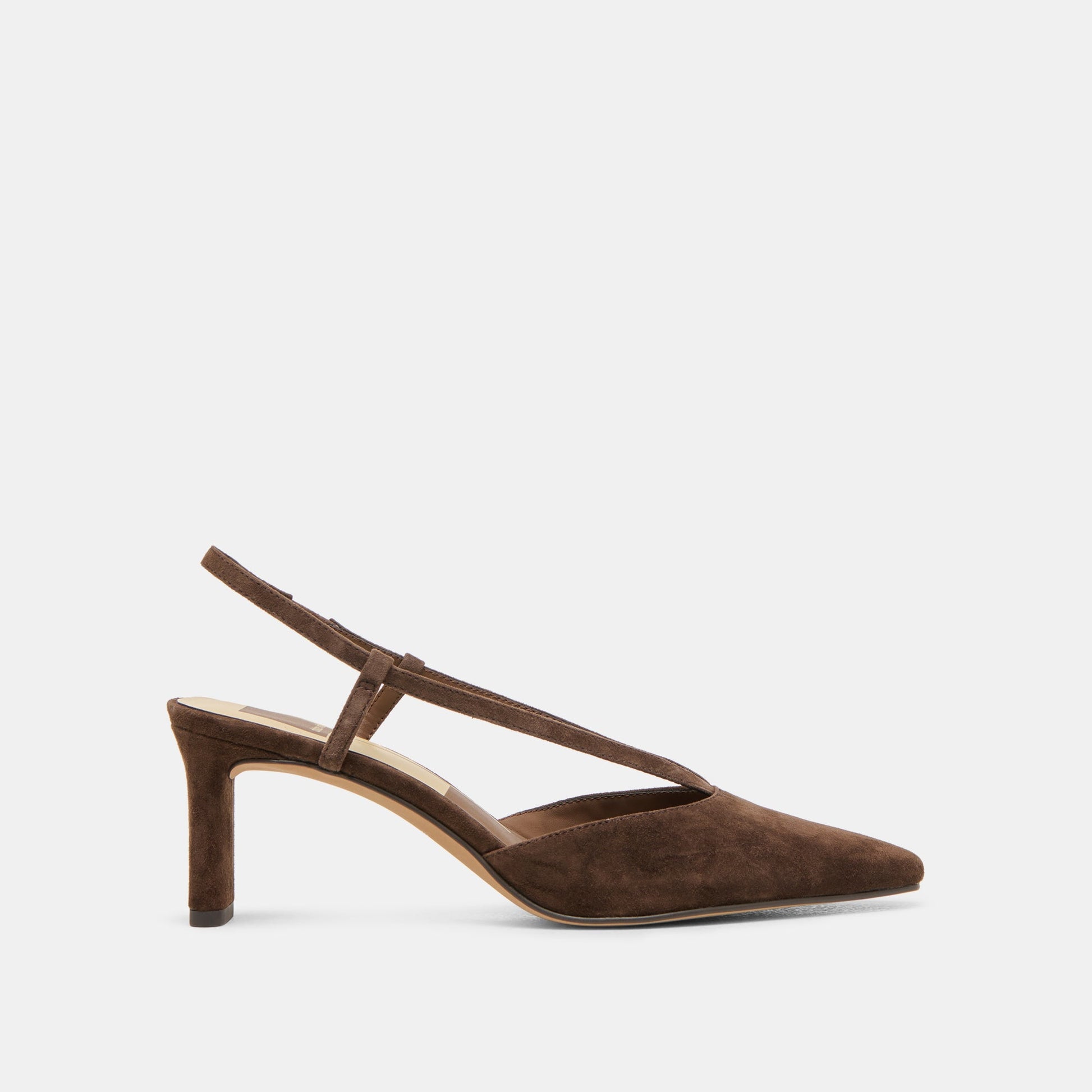 Ginay Dk Brown Suede Heels - Dolce Vita