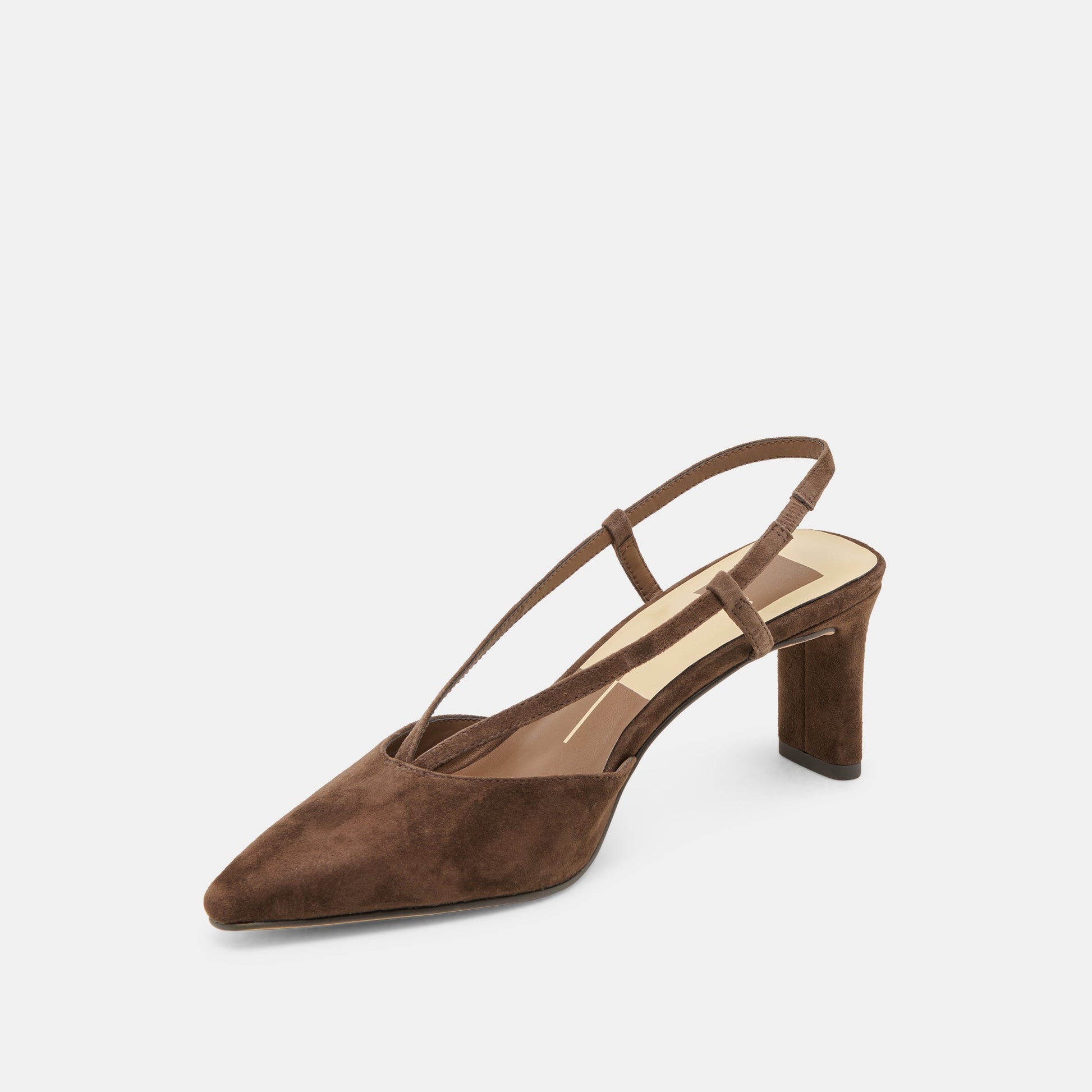 Ginay Dk Brown Suede Heels - Dolce Vita