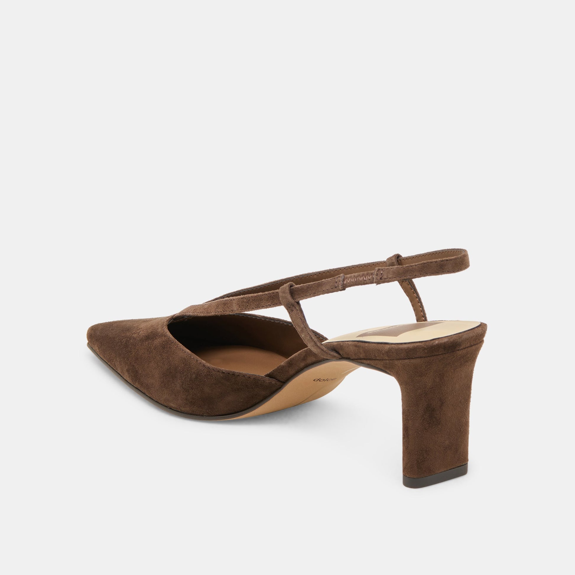 Ginay Dk Brown Suede Heels - Dolce Vita