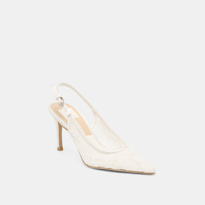 Yami True White Lace Heels - Dolce Vita