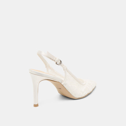 Yami True White Lace Heels - Dolce Vita
