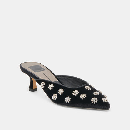 Clara Nero Velvet Heels - Dolce Vita