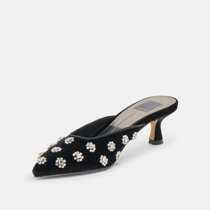 Clara Nero Velvet Heels - Dolce Vita