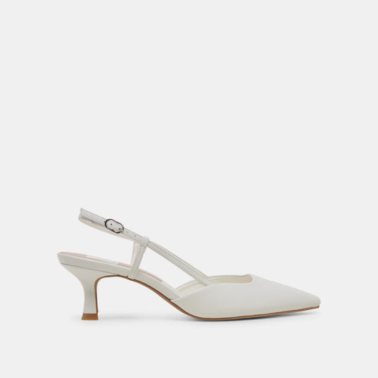 Odela White Leather Heels - Dolce Vita