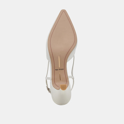 Odela White Leather Heels - Dolce Vita