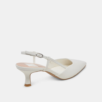 Odela White Leather Heels - Dolce Vita