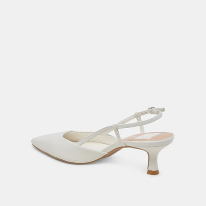 Odela White Leather Heels - Dolce Vita