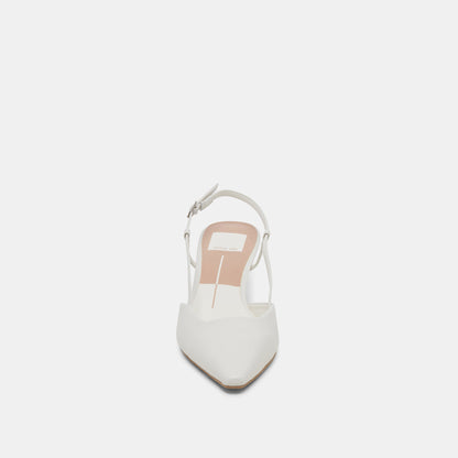 Odela White Leather Heels - Dolce Vita