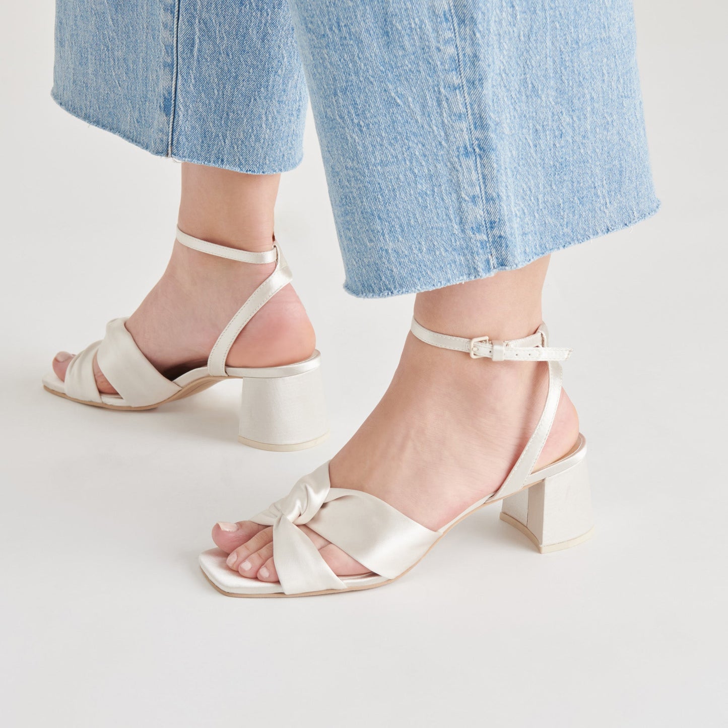 Brenna Ivory Satin Heels - Dolce Vita