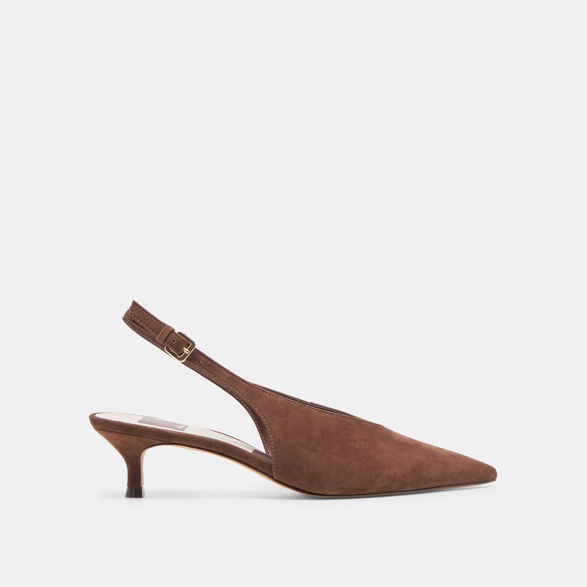 Alenna Dk Brown Suede Heels - Dolce Vita