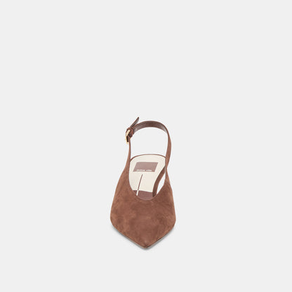 Alenna Dk Brown Suede Heels - Dolce Vita
