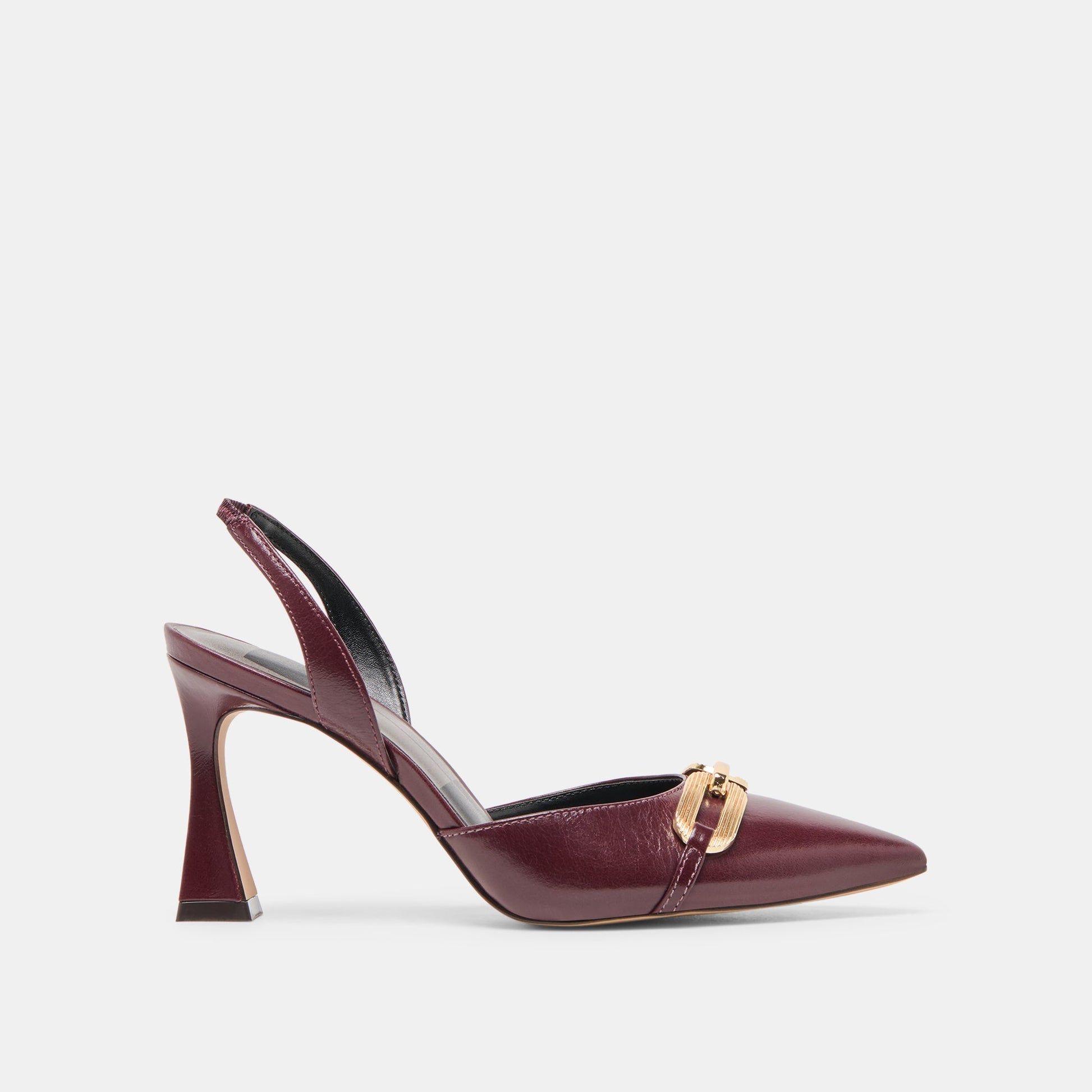Malik Cranberry Crinkle Patent Heels - Dolce Vita