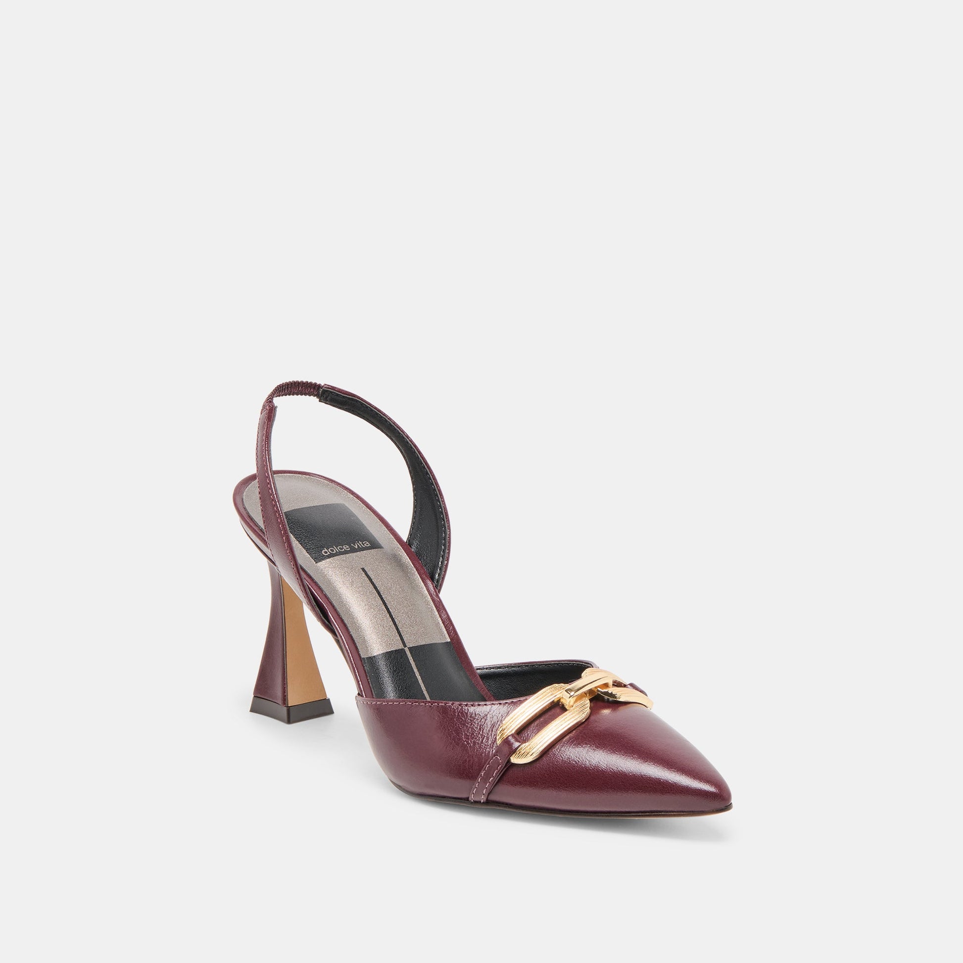 Malik Cranberry Crinkle Patent Heels - Dolce Vita