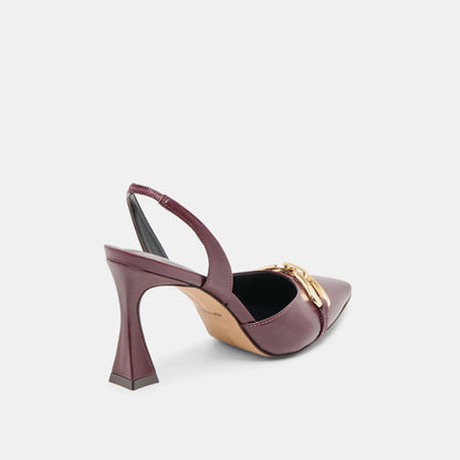 Malik Cranberry Crinkle Patent Heels - Dolce Vita