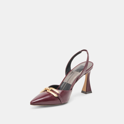 Malik Cranberry Crinkle Patent Heels - Dolce Vita
