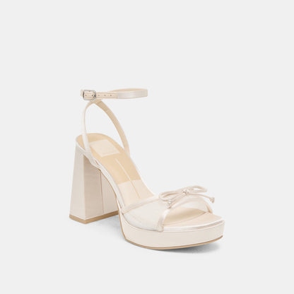 Pandor White Tulle Heels - Dolce Vita