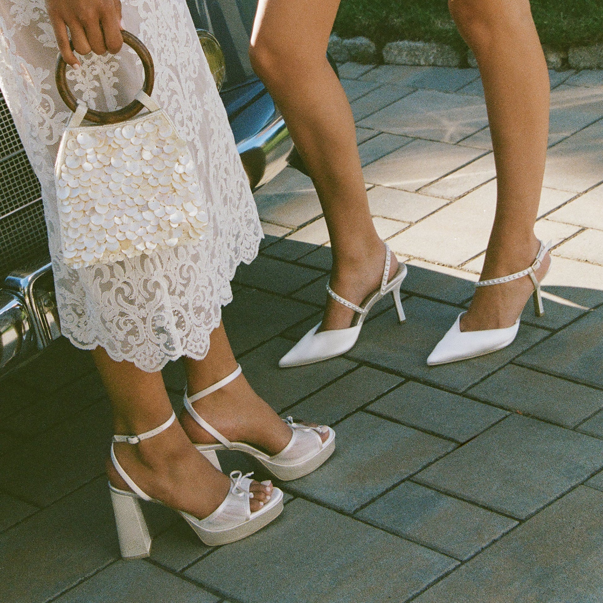 Pandor White Tulle Heels - Dolce Vita