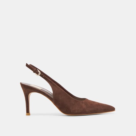 Elasi Dk Brown Nubuck Heels - Dolce Vita