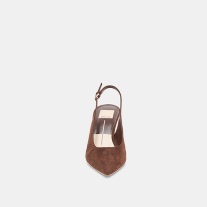 Elasi Dk Brown Nubuck Heels - Dolce Vita